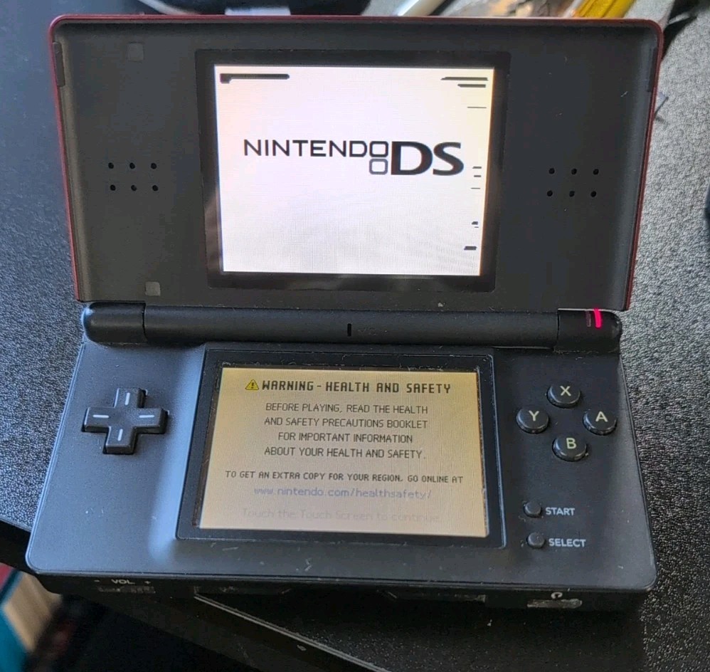 Nintendo DS Lite Crimson Handheld System Red/Black – Stylus Included