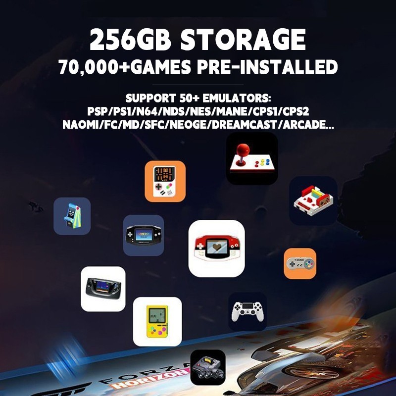 71000+ Retro Games 256GB Video Game Console TV Stick 4K HDMI Wireless Controller