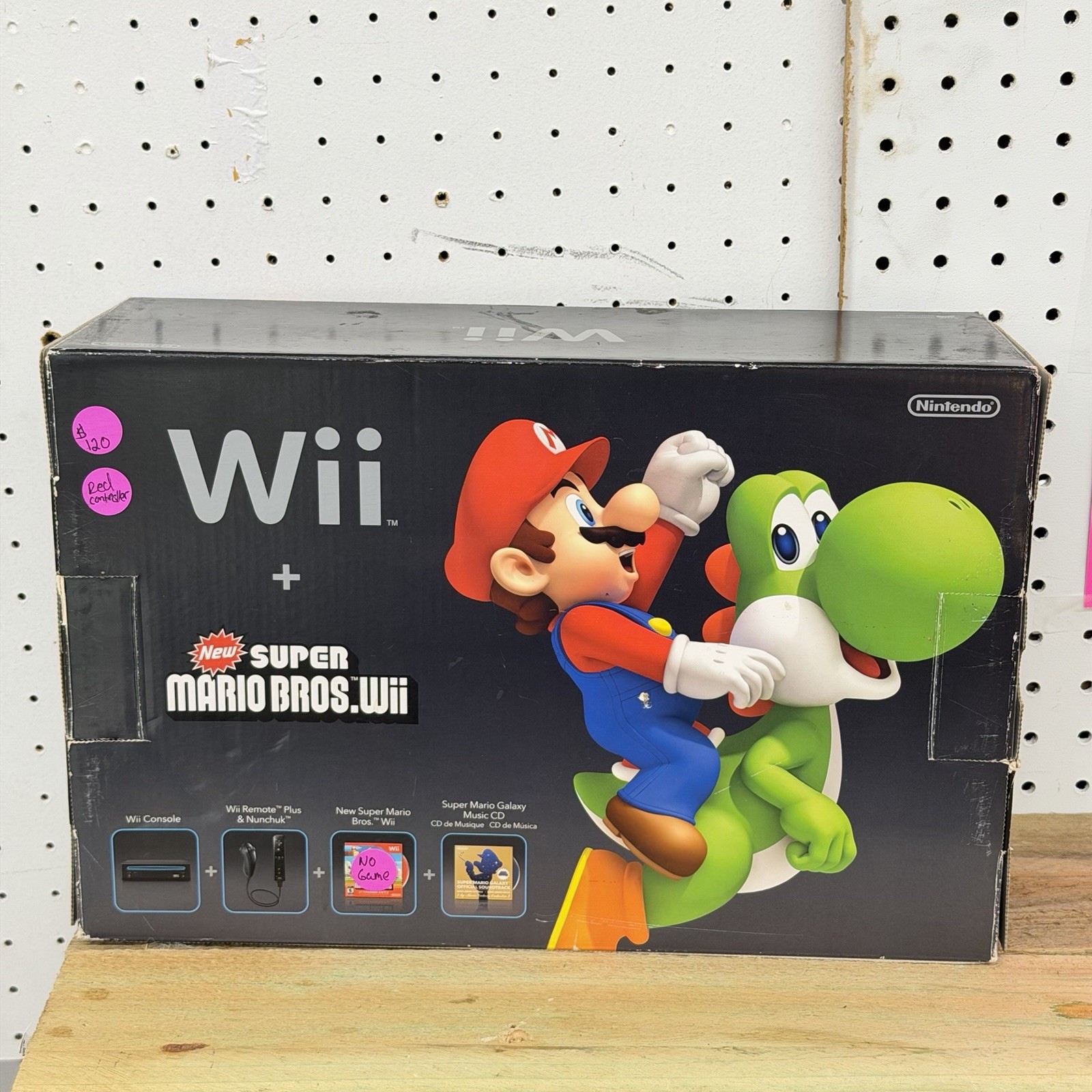 Nintendo Wii Console Black RVL-101 Mario Wii Tested Working Read Description