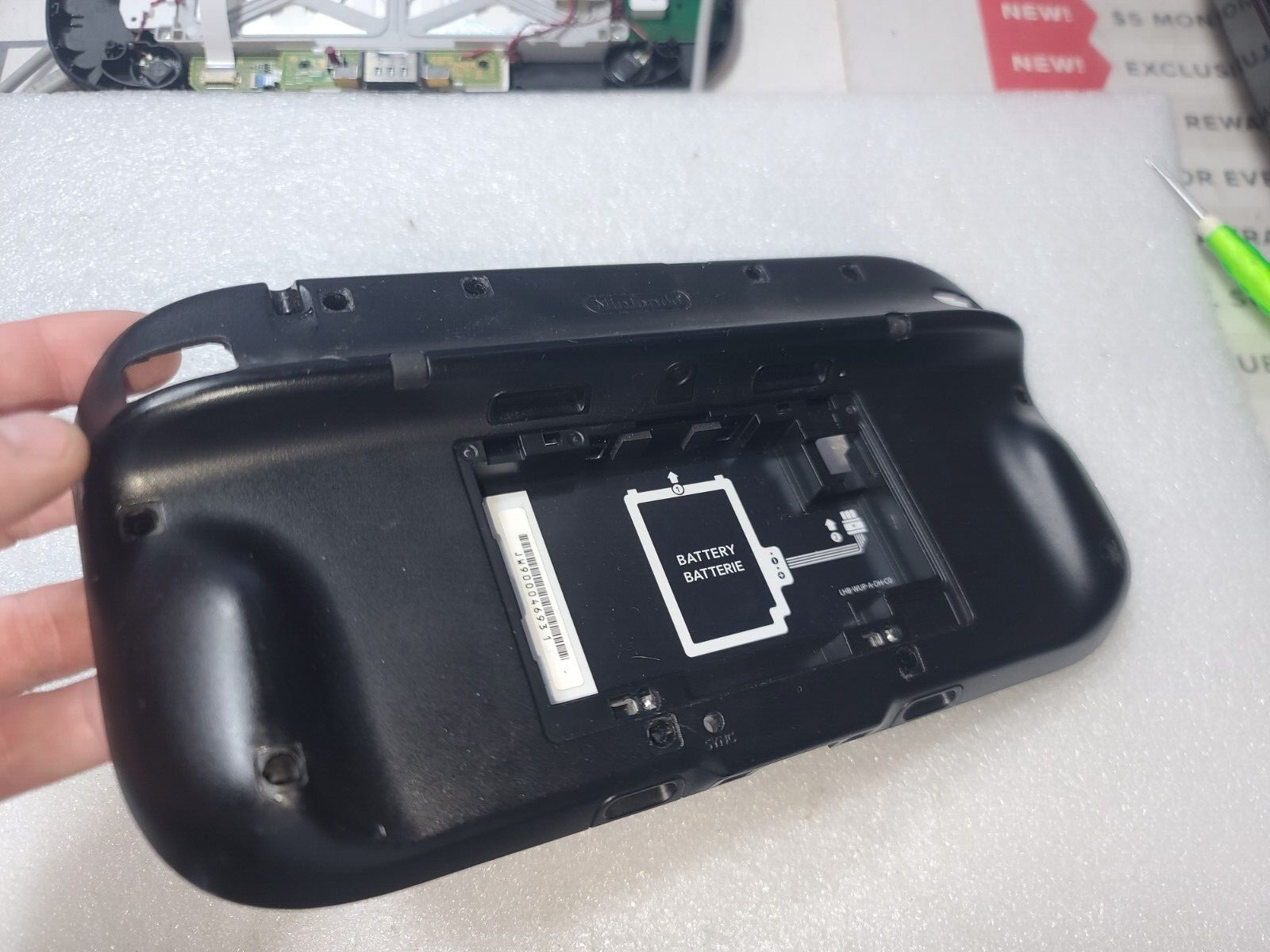 Nintendo Wii U Black Gamepad EMPTY Back Cover ONLY-Just OK Cosmetic-READ ALL