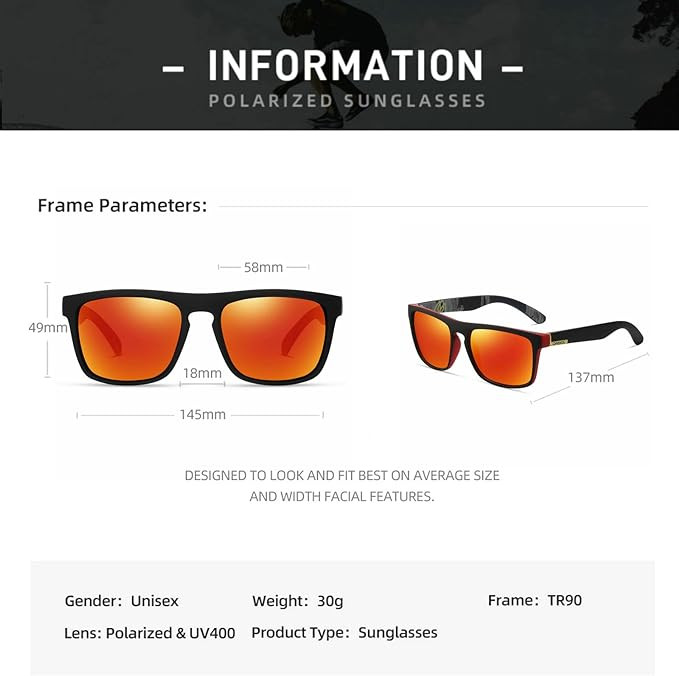 Square Sunglasses Men Driving Women Outdoor Glasses Polarized Sports Golfing