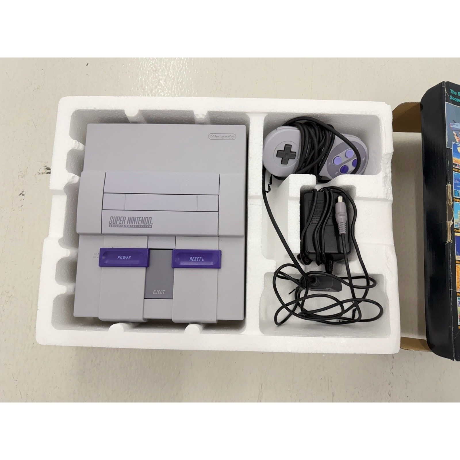 Super Nintendo SNES Control Set Console Complete w/ Box OEM SNS-001 Vintage Rare