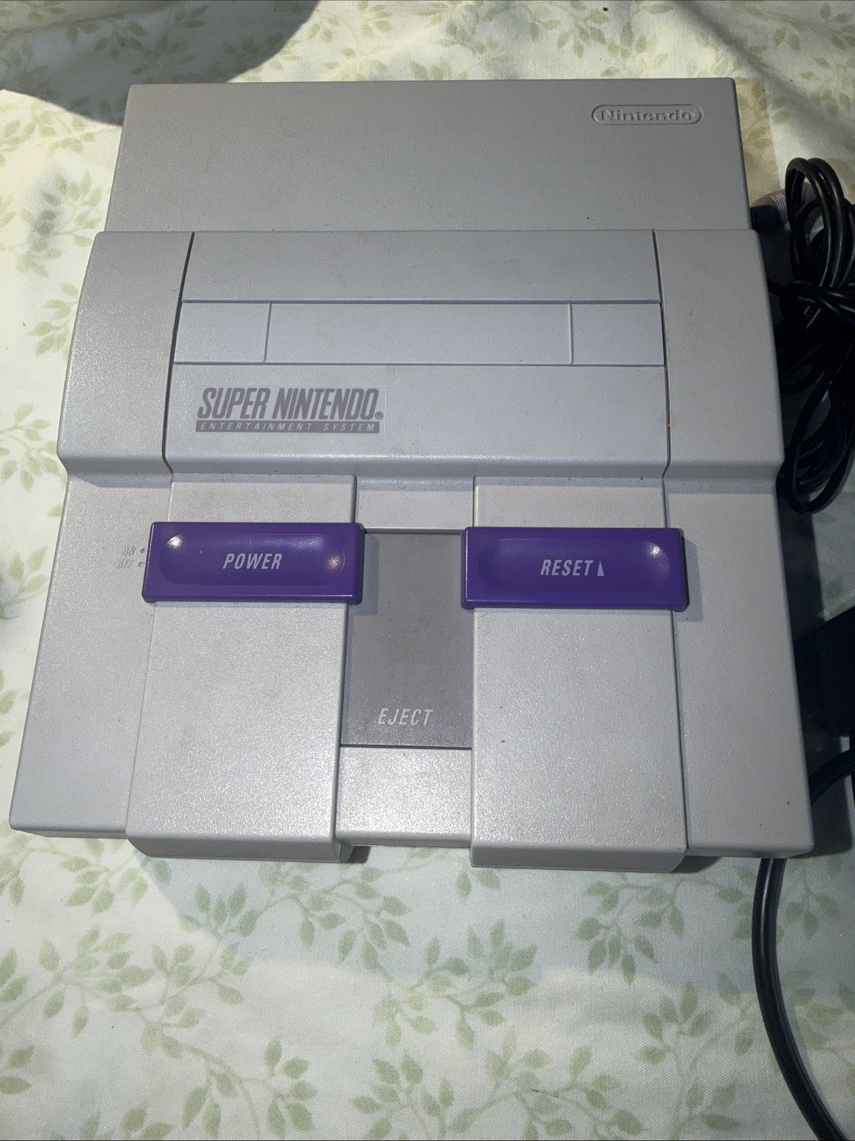 Nintendo SNES Console Clean Gray SNS-001 Tested + Power Cord & HDMI Adapter