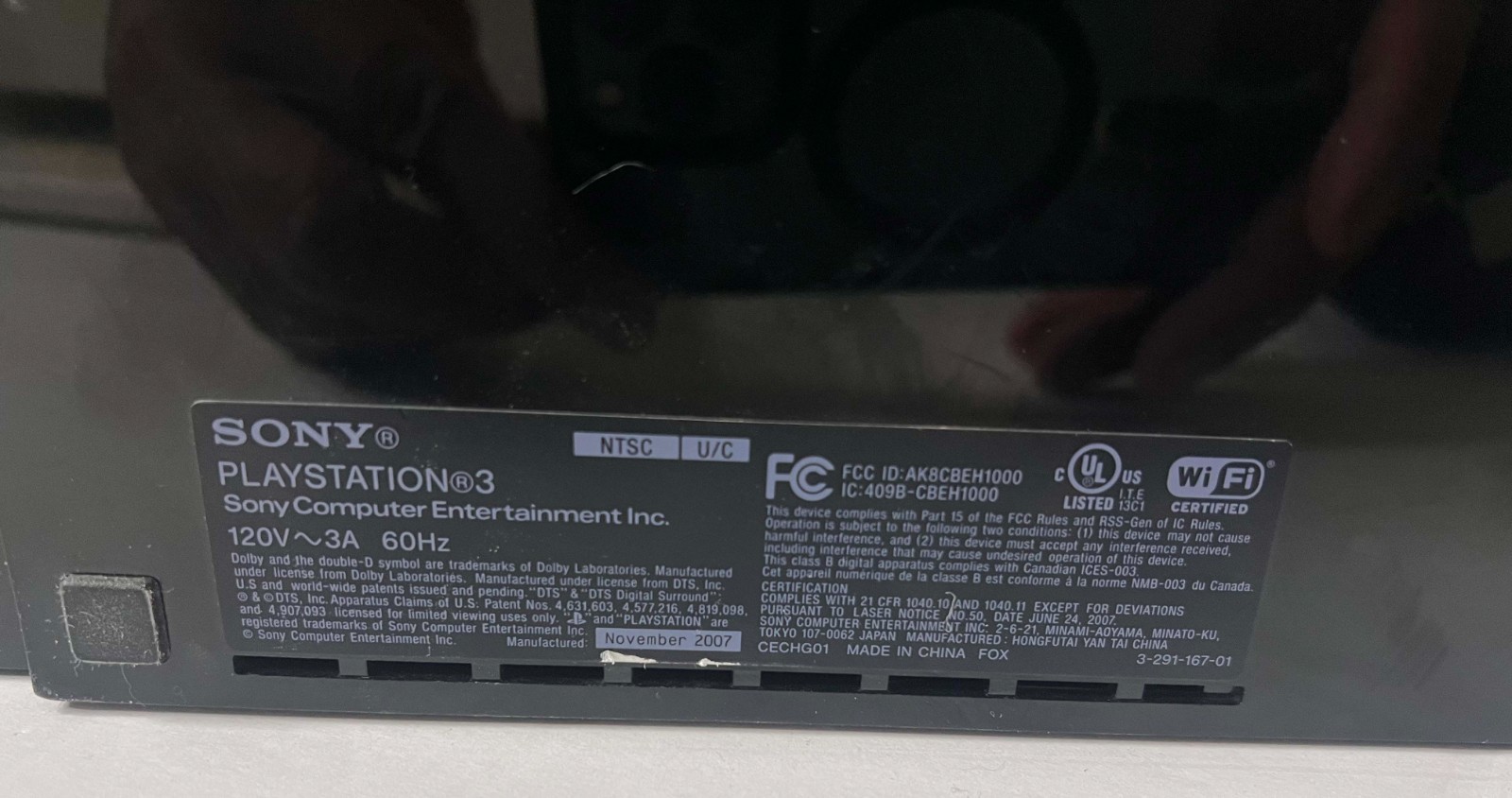Sony PlayStation 3 PS3 Fat Console CECHG01 40 gb Controller Cable tested working