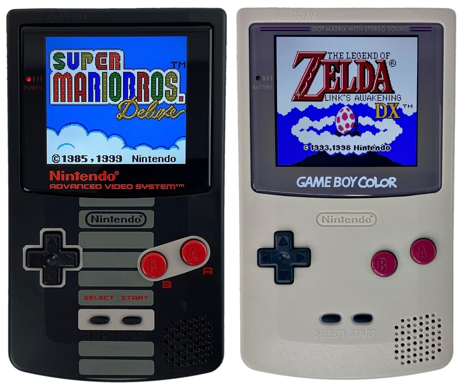 FunnyPlaying Retro NES / DMG Gameboy Color Laminated 2.5D IPS Backlit Console