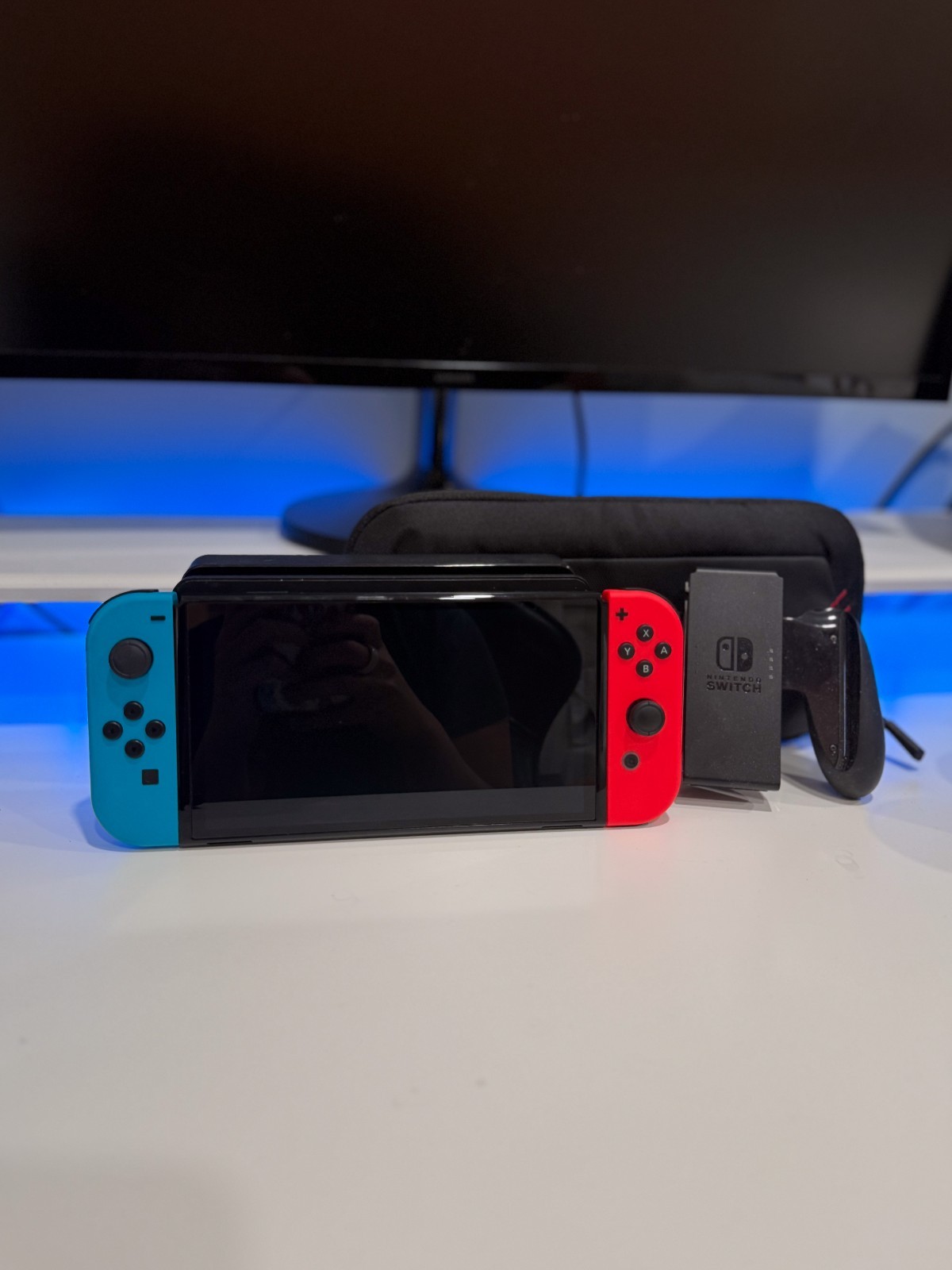 Nintendo Switch OLED Model (Box + Case + 2 Games) Black/Neon Red/Neon