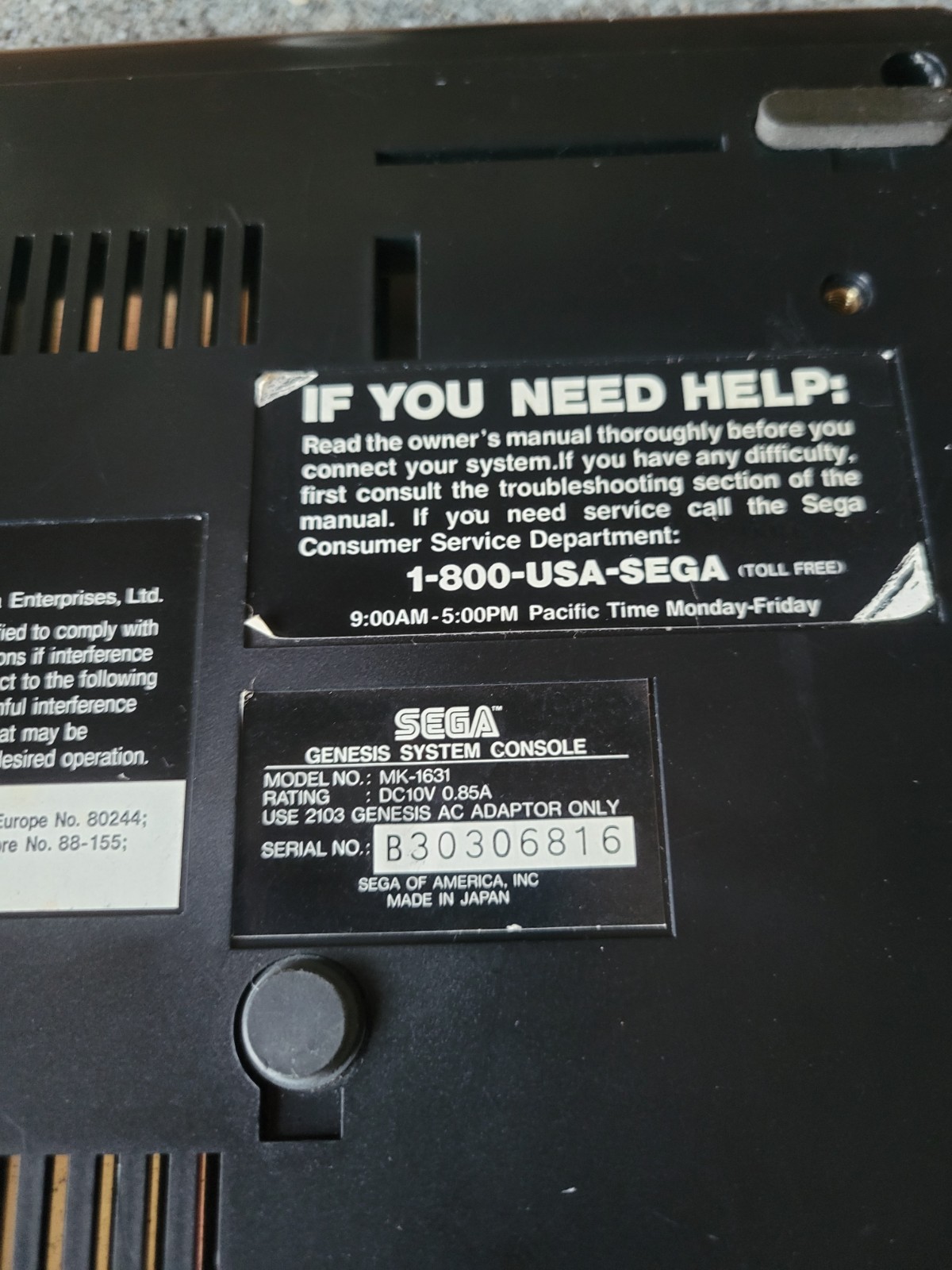 Sega Genesis Model 2 Console Only Controller Port Not Working Properly