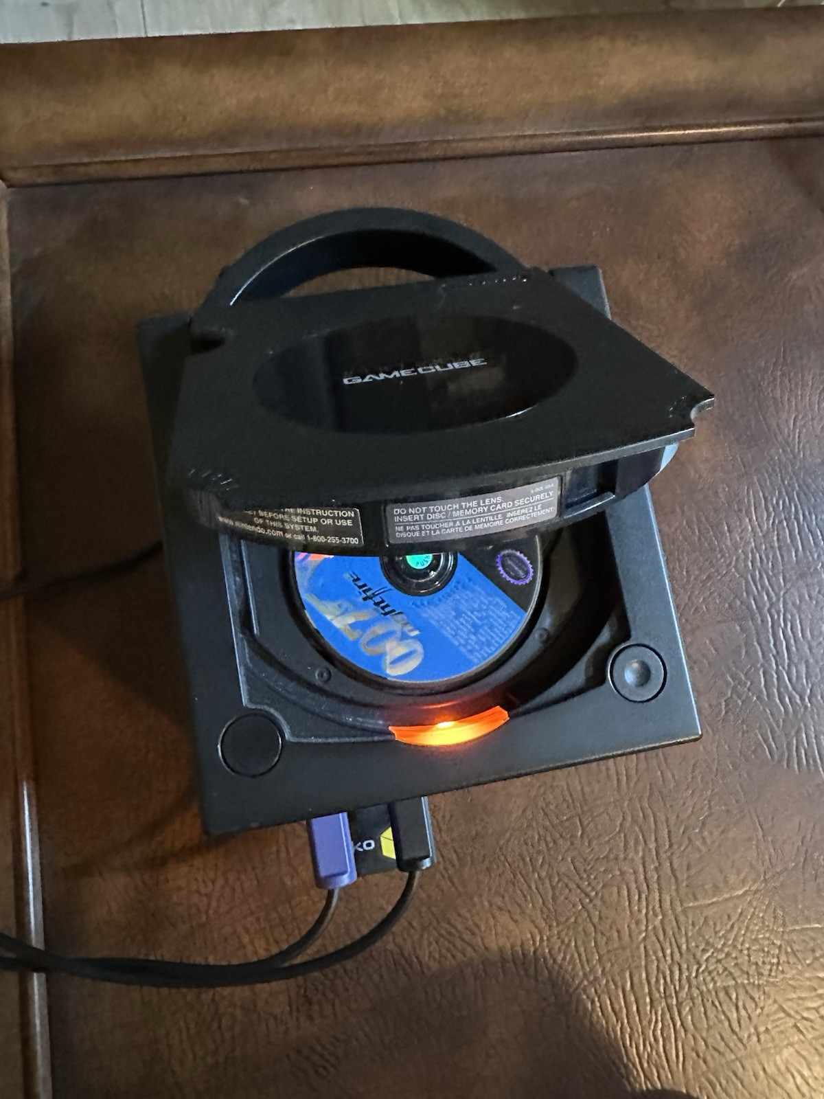 Nintendo GameCube Console Black/Silv w/ Power Adapter AV Cable & 2 Controllers