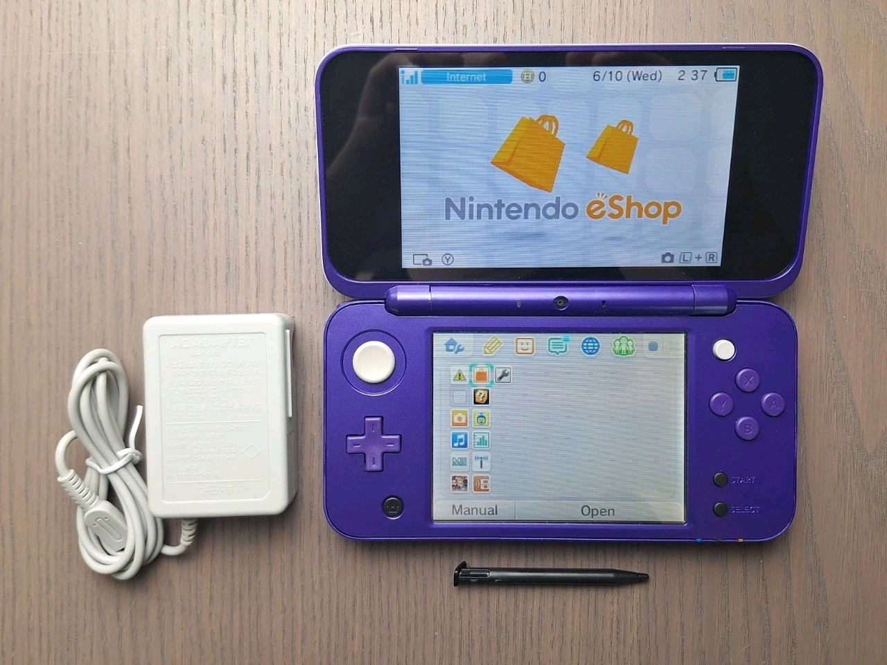 New Nintendo 2DS XL Purple Silver | Charger + 32GB SD Card | Region Free USA