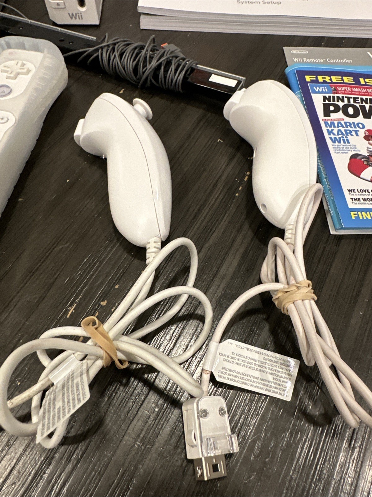 Nintendo Wii Console With Remote Numchuck Cords Sensor Manuel No Games Included