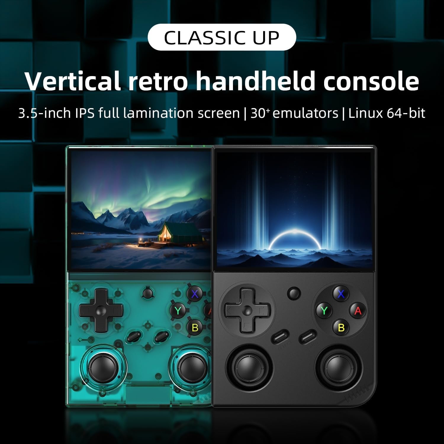 Retro Handheld Game Console,Portable Game with 3.5 Inch IPS Screen,with 64G T…