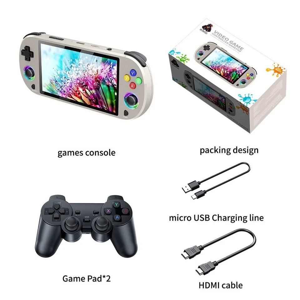 🔥USA🔥 M22pro Retro Handheld 20000 Game Console, 64GB Mini Video Game 5″ Screen