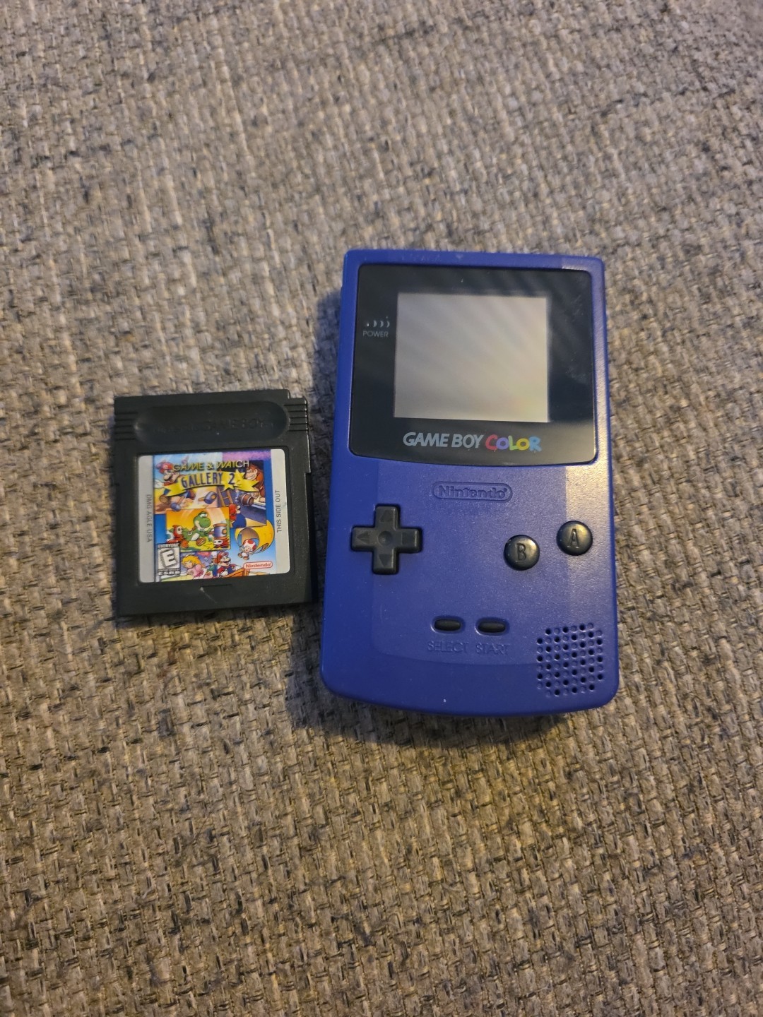 Nintendo Game Boy Color Grape Handheld System..And Gallery 2 Game