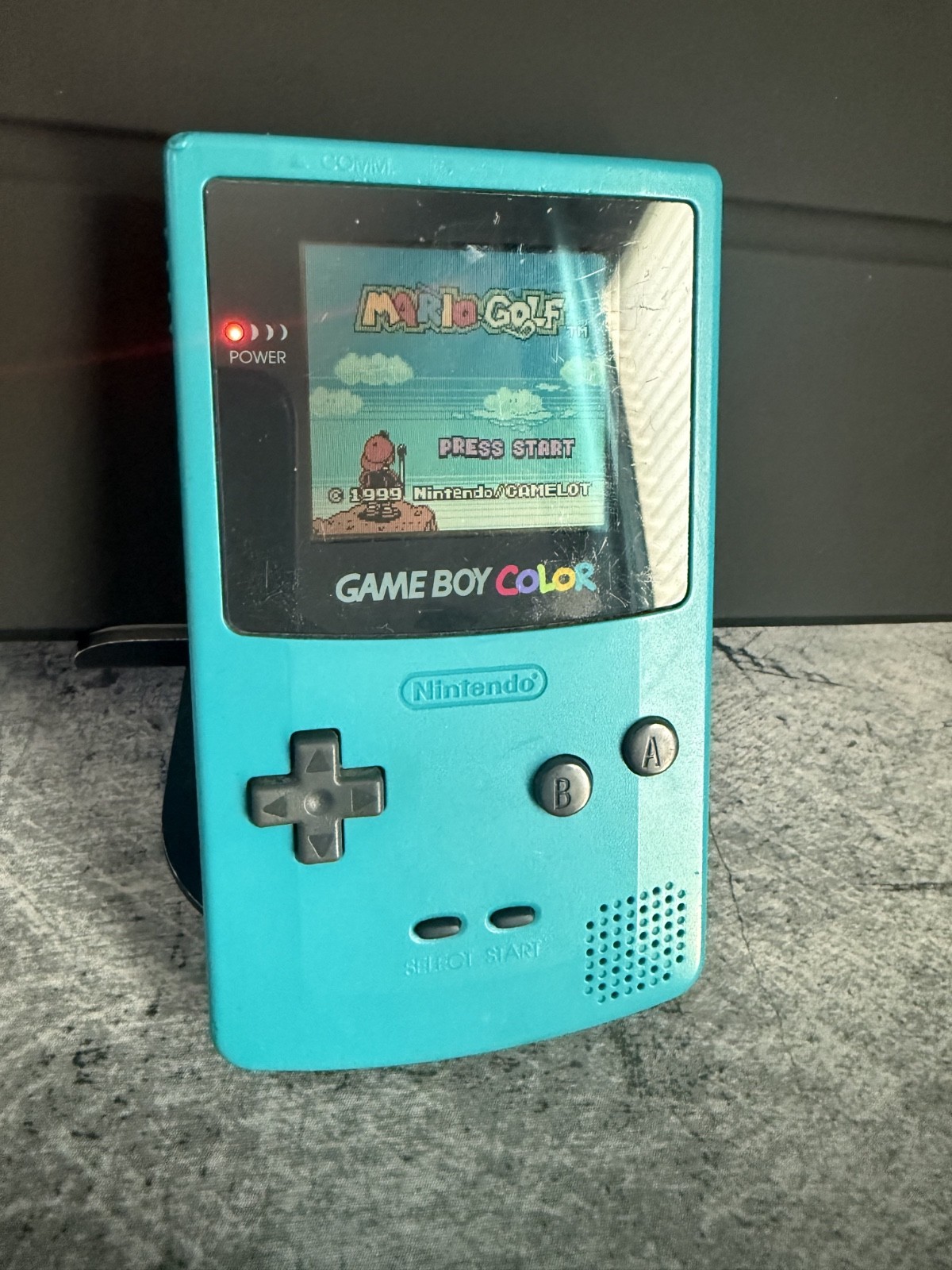 Nintendo GameBoy Color Handheld – Teal CGB-001 Tested Working Comes W/Mario Golf