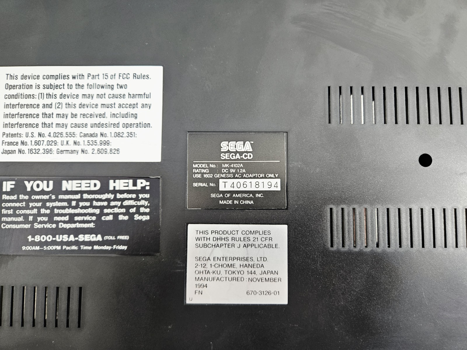 Sega CD Model 2 Console MK-4102A FOR PARTS READ