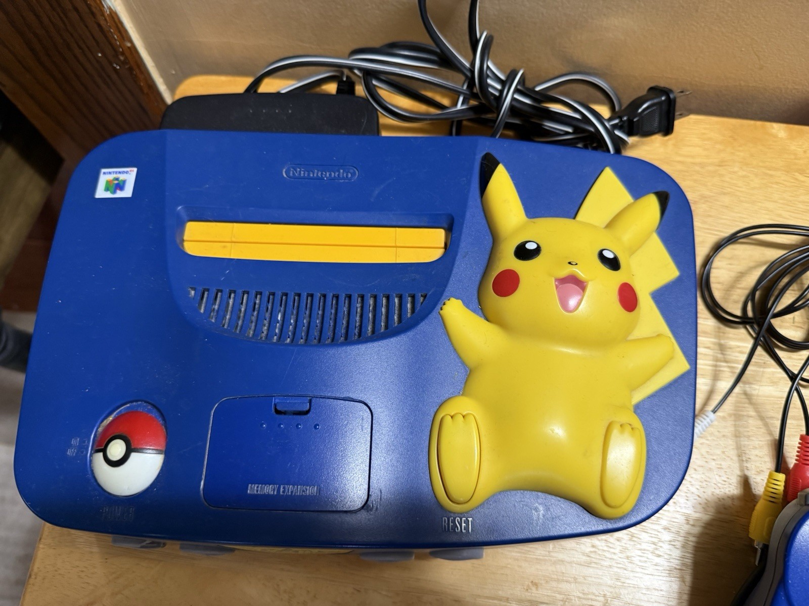 Vintage 1990s Nintendo 64 Pikachu Edition With One Controller * Works!*