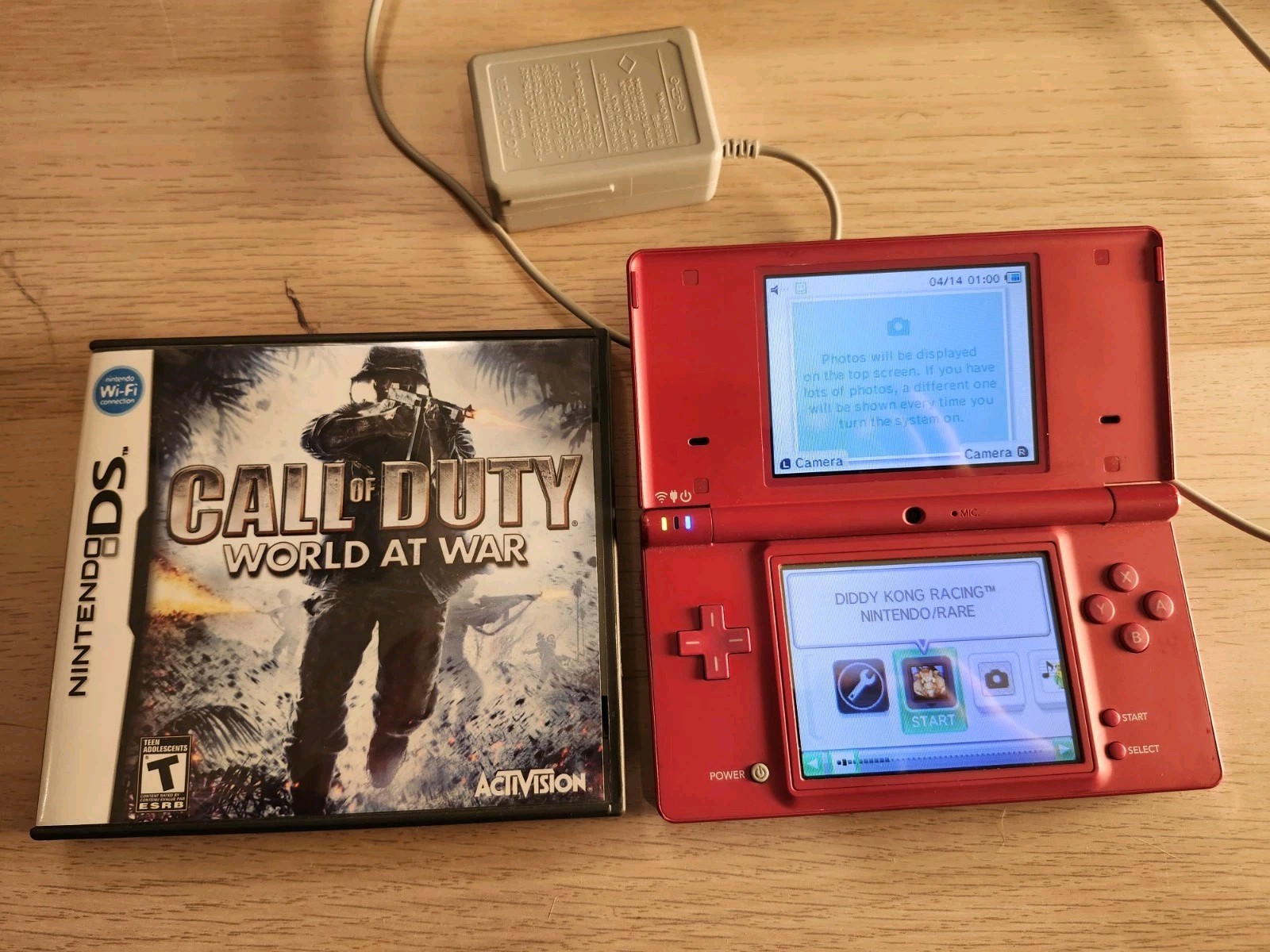 Nintendo DSi System With Charger And 2 Games
