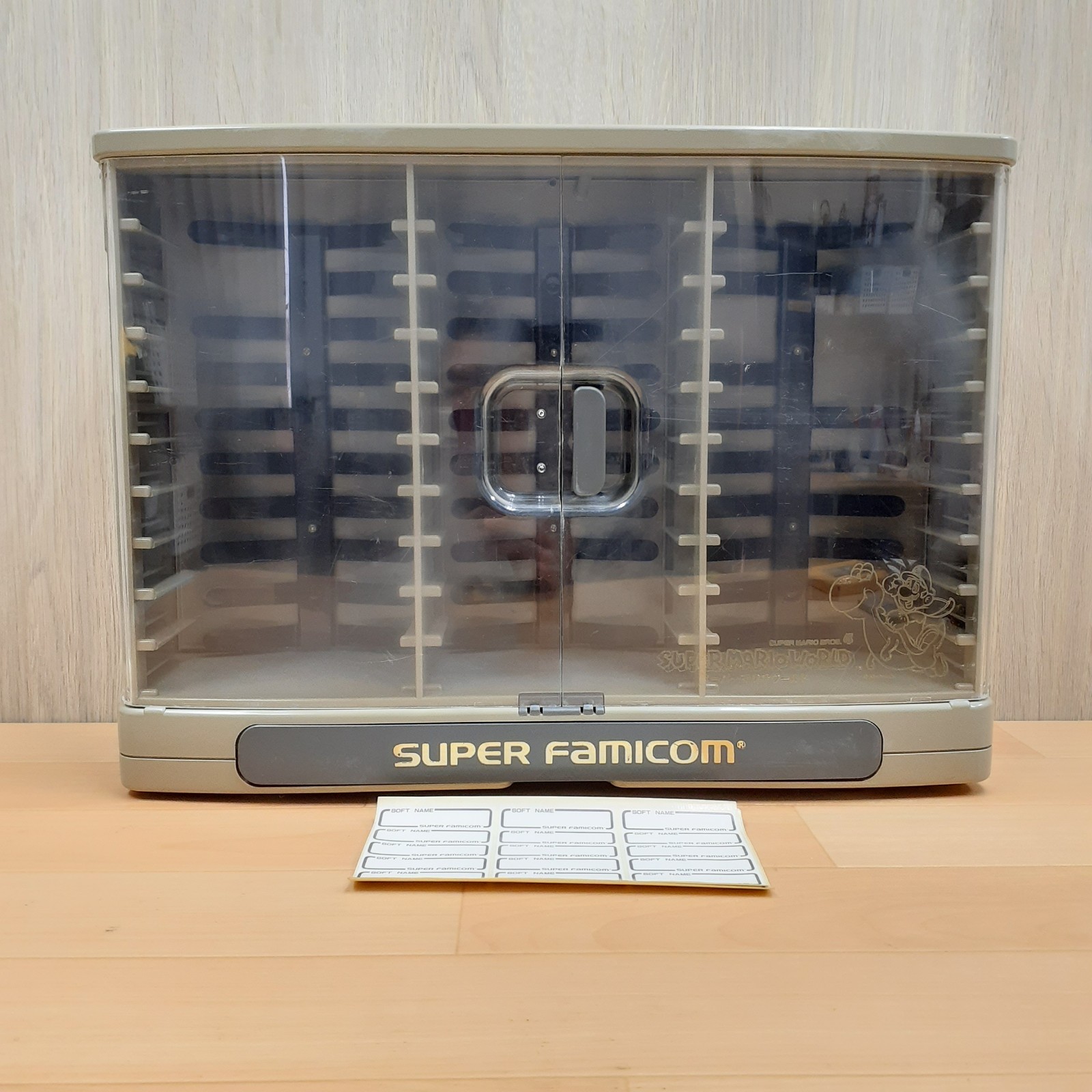 Japanese Super Famicom Mario World Storage Case Rack with 30 Games Nintendo
