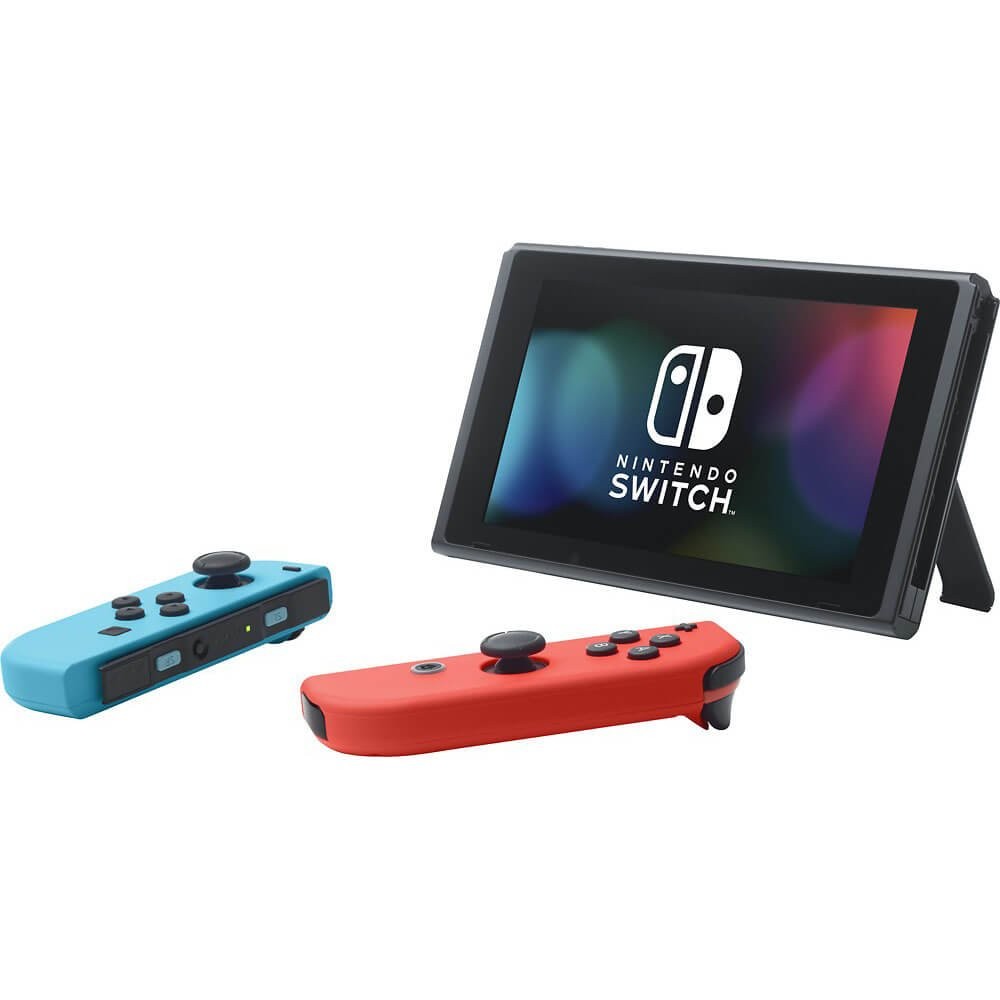 Nintendo Switch Console With Neon Blue And Neon Red Joy-Con