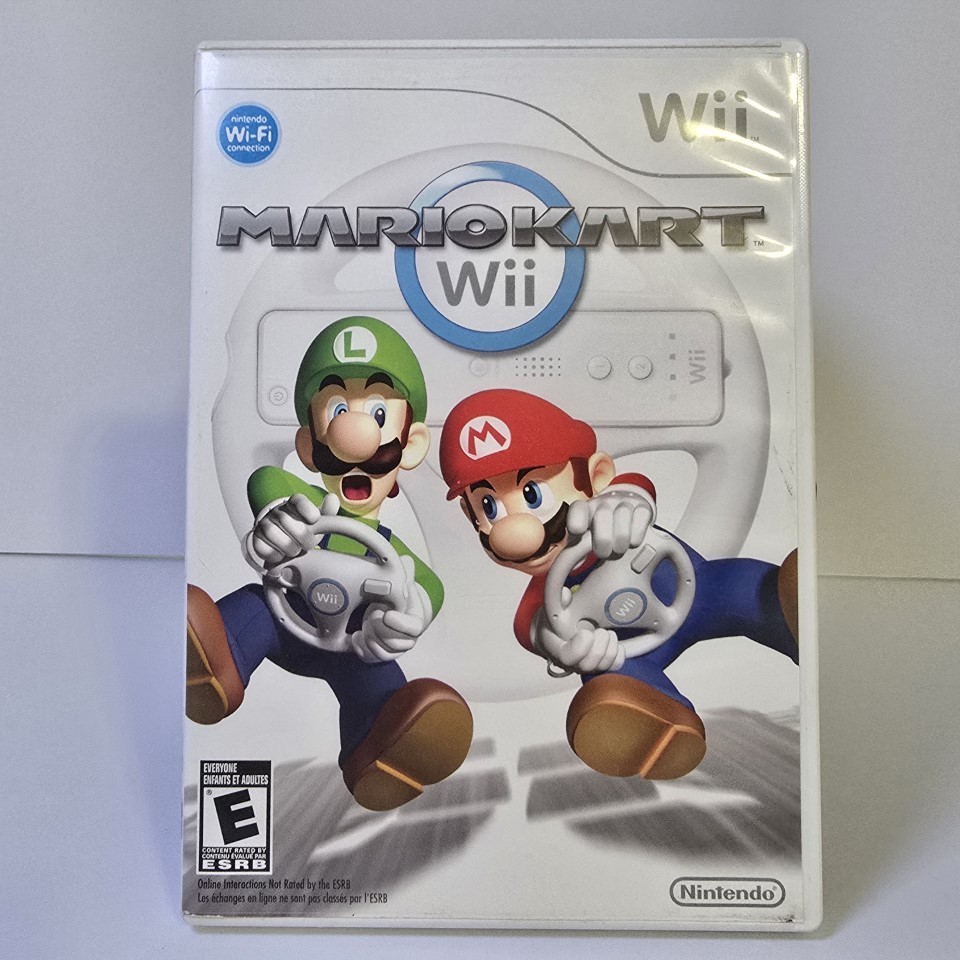 Nintendo Wii MINI Red RVL-201 Console with cables, controller, and Mario Kart