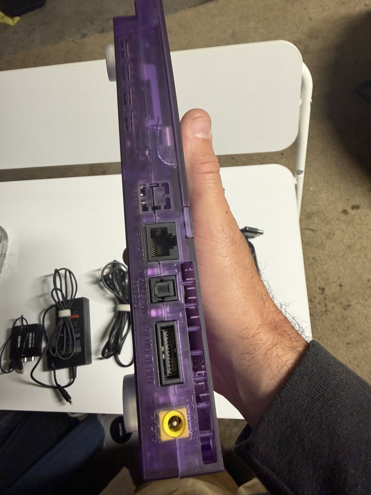 PS2 Slim Sony PlayStation Clear Transparent Purple Bundle Please See Pics