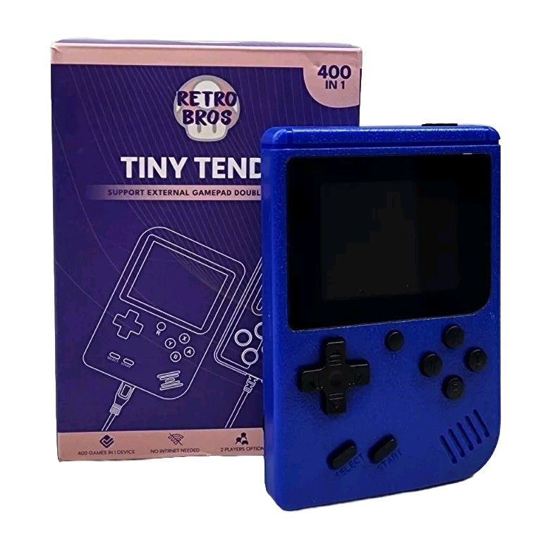 Retro Bros Tiny Tendo 400 In 1 Support External GamePad Double Against, Blue