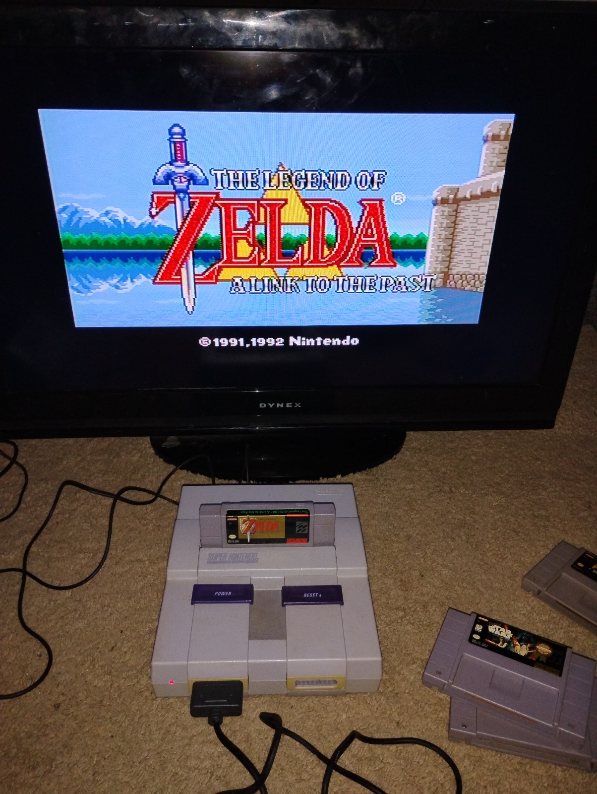Nintendo SNES Console Bundle | 8 Games | 2 OEM Controllers | OEM Cables | Tested
