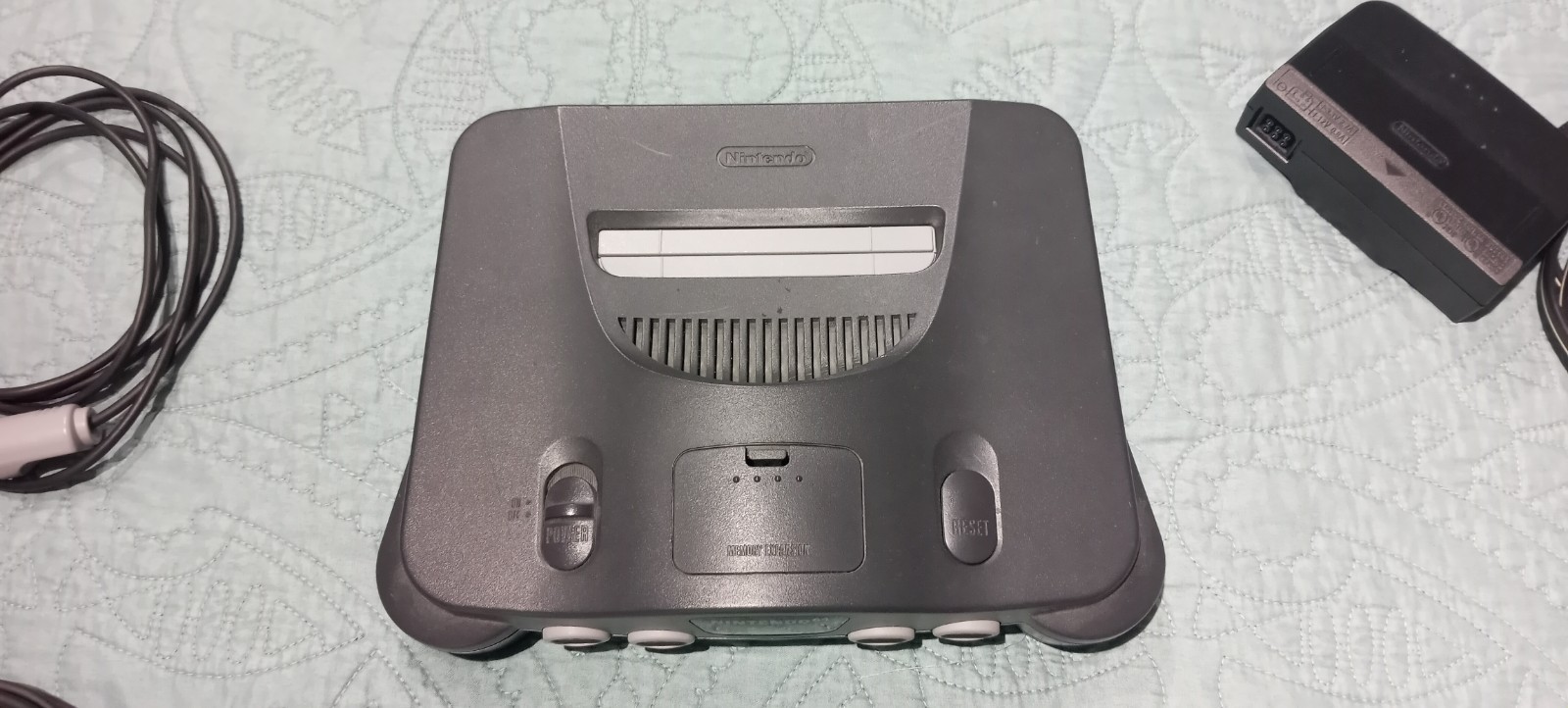 Nintendo 64 Original System Console with 2 Original Controllers, Cords & T-Packs