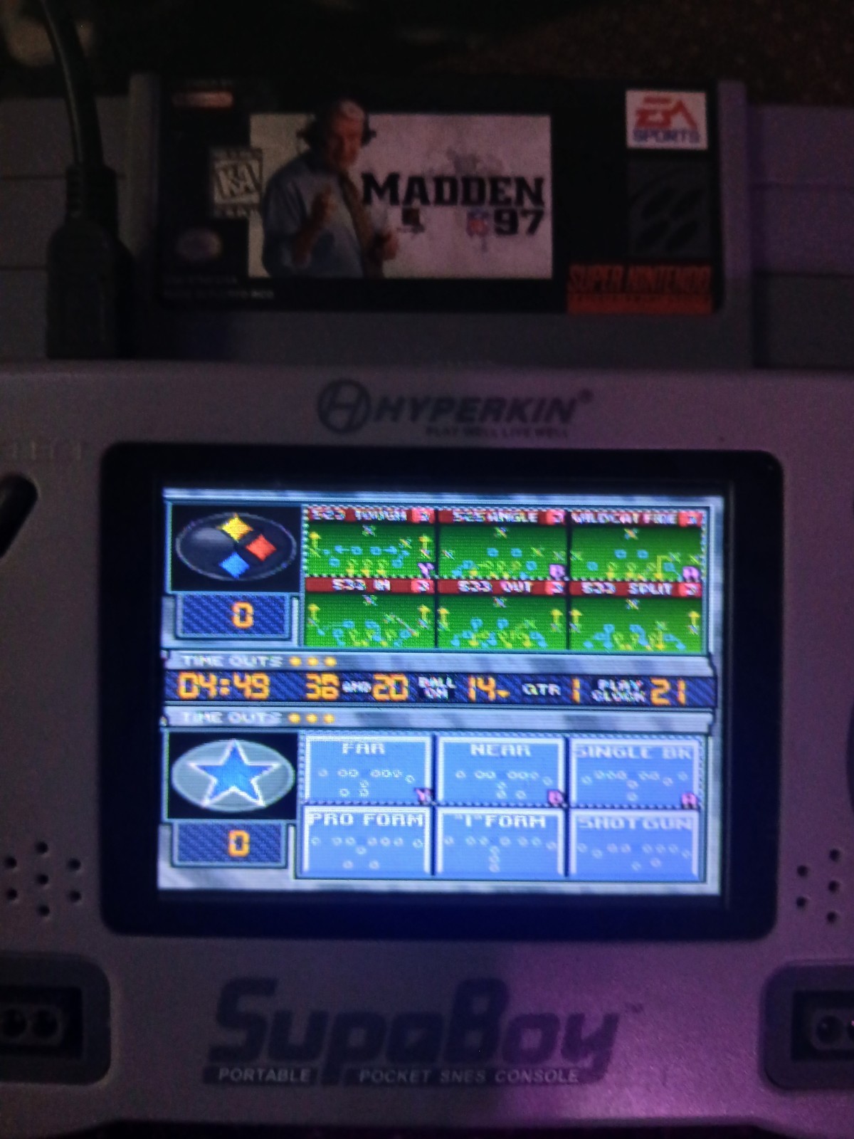 Nintendo SNES SupaBoy Hyperkin in Gray TESTED NO Battery W Madden SNES
