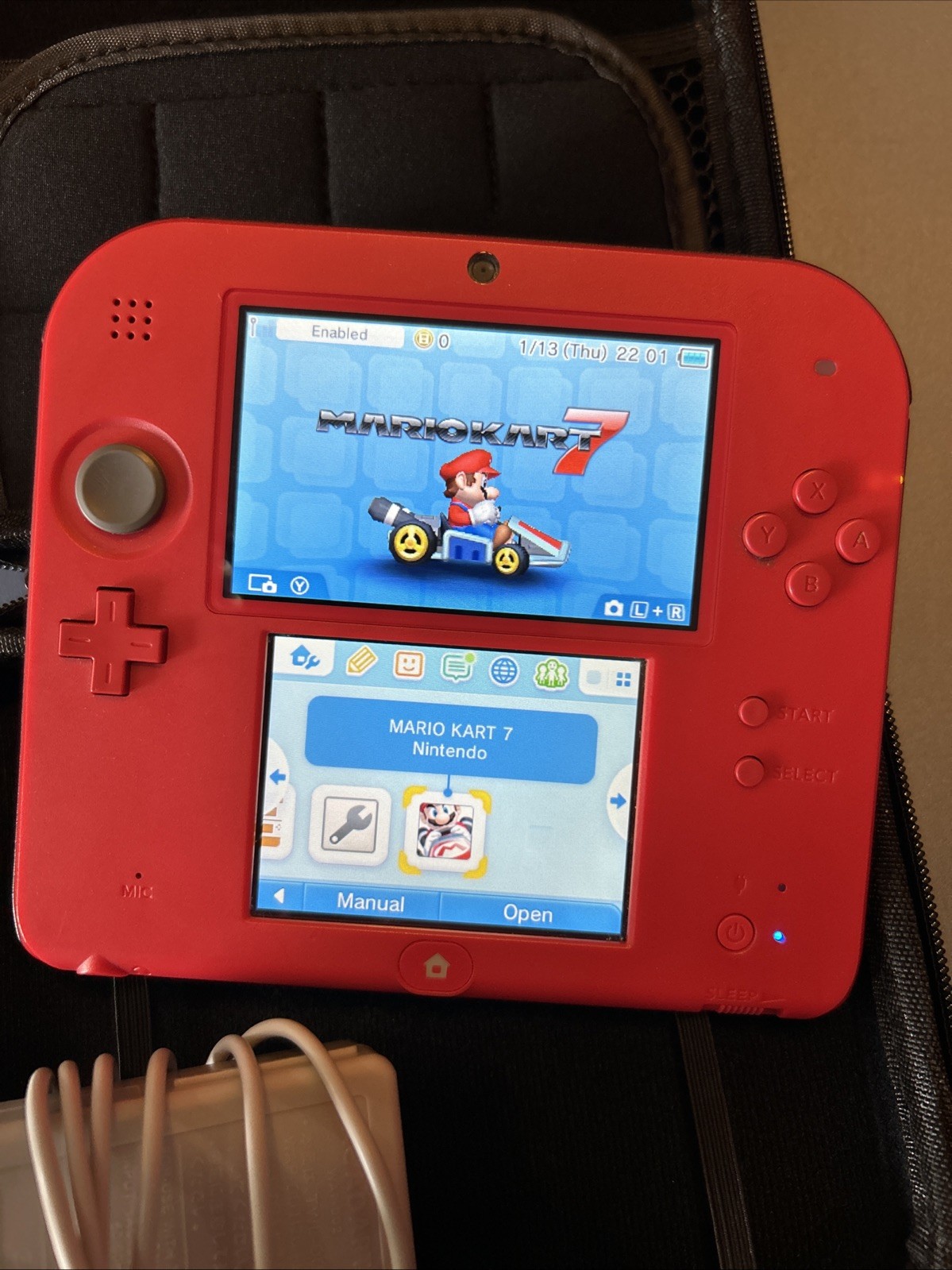 Nintendo 2ds Crimson Red With Case And Charging Cord