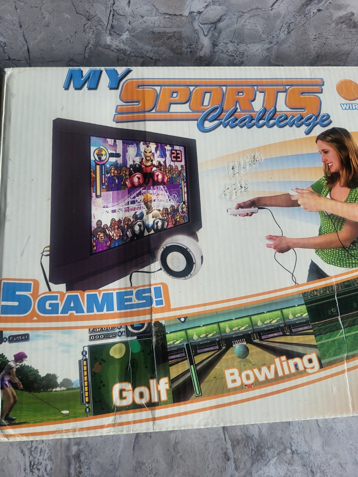 My Sports Challenge Wireless Sports Game System Five Games Set for 2 Players NEW