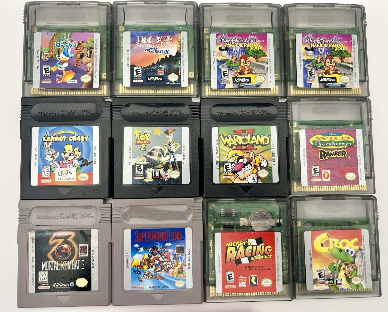 Nintendo Game Boy Color Bundle Red + 12 Games Wario Land II Mario Mortal Kombat