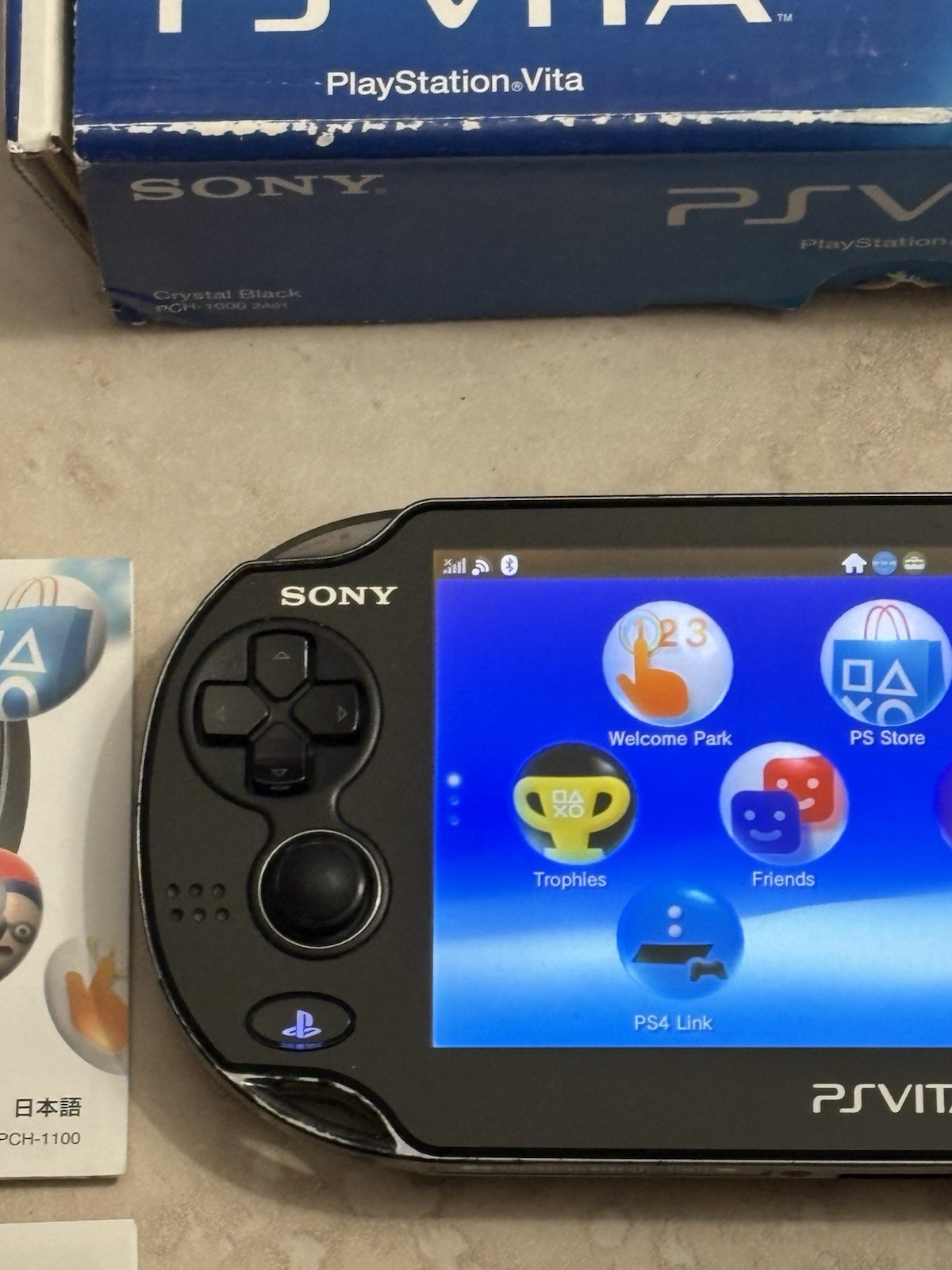 Sony PS Vita PCH-1000 1100 Complete In Box – Black 8GB Very Good Condition