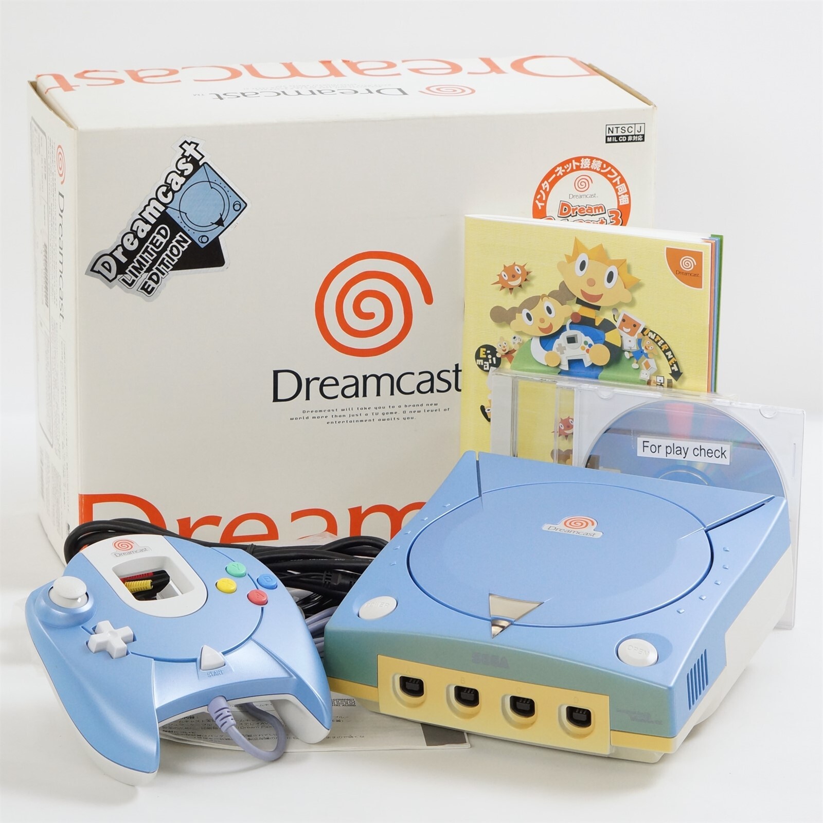 Dreamcast PEARL BLUE Console Boxed Limited Tested System Sega -NTSC-J- 0312