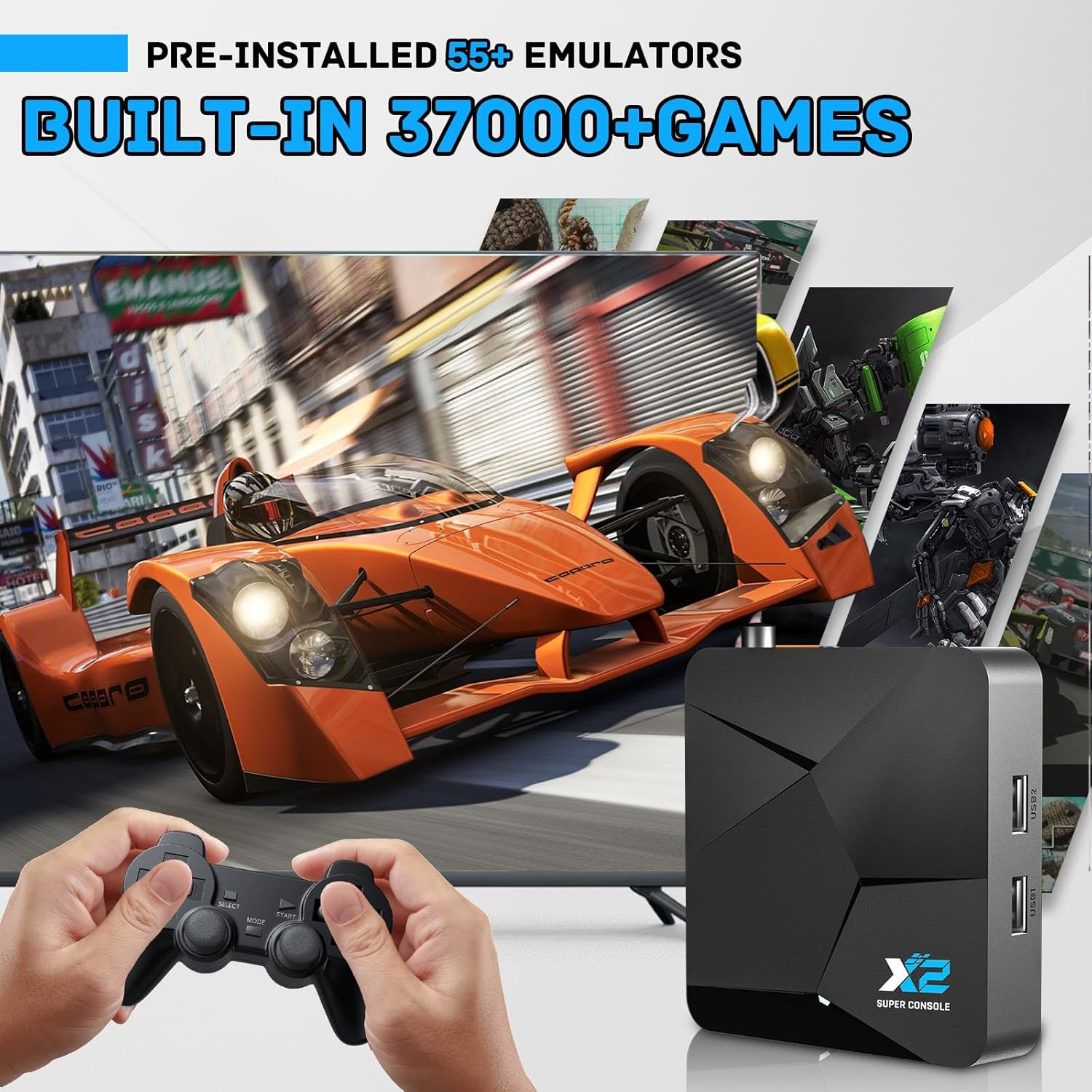Super Console X2 Pro Retro Game Console Built-In 37000+ Games, Android 9.0/Emuel