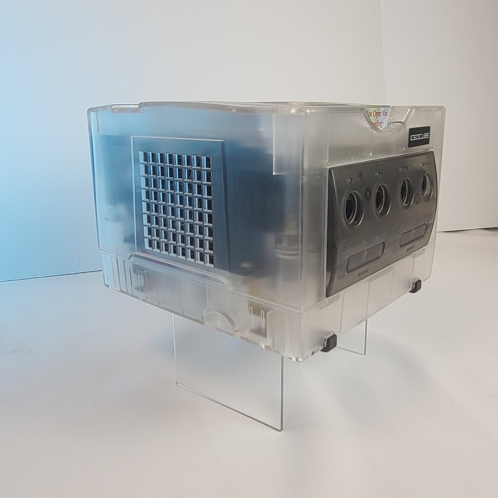 VINTAGE Nintendo ICEDCUBE GameCube Clear Laser Bear Ethernet Adapter Qoob Tested