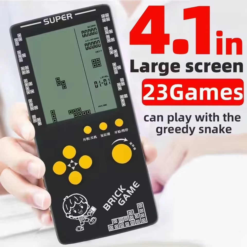 Large Screen 4.1″ Retro Handheld Game Console Classic Brick Game Kids Toy Gift