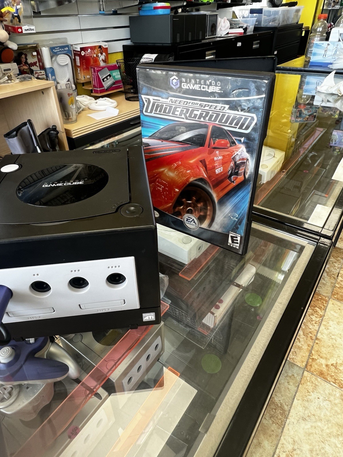 Nintendo GameCube With One Controller And Resident Evil 4 And Need For Speed Un