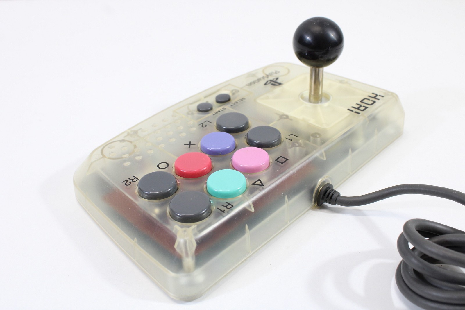 Hori Compact Joystick Controller HPS-29 Clear White Arcade Sony PlayStation PS2
