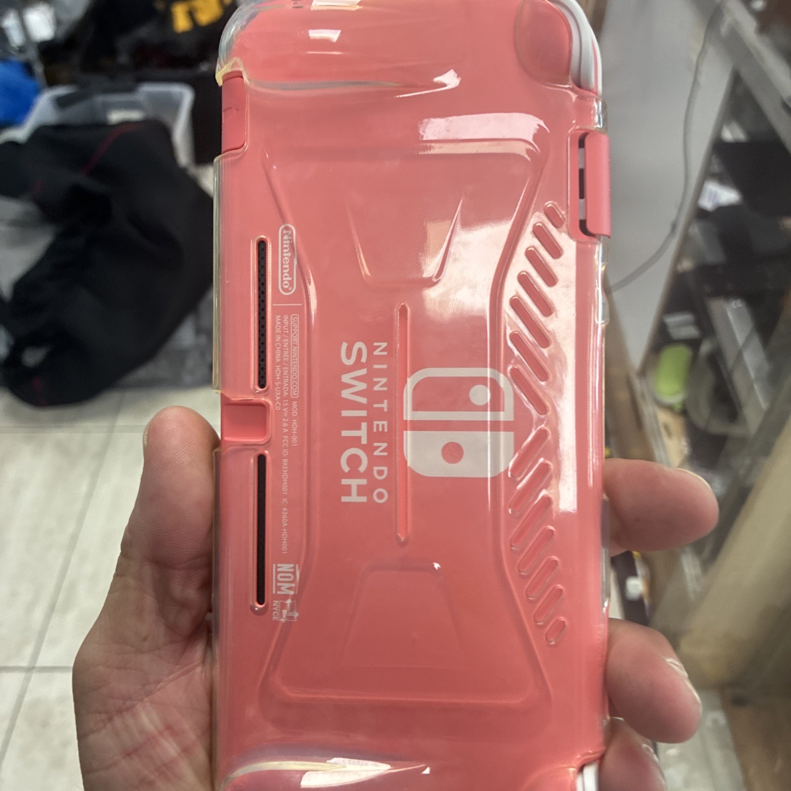 Nintendo Switch Lite Coral, Plastic Hard Case, Zipper Case