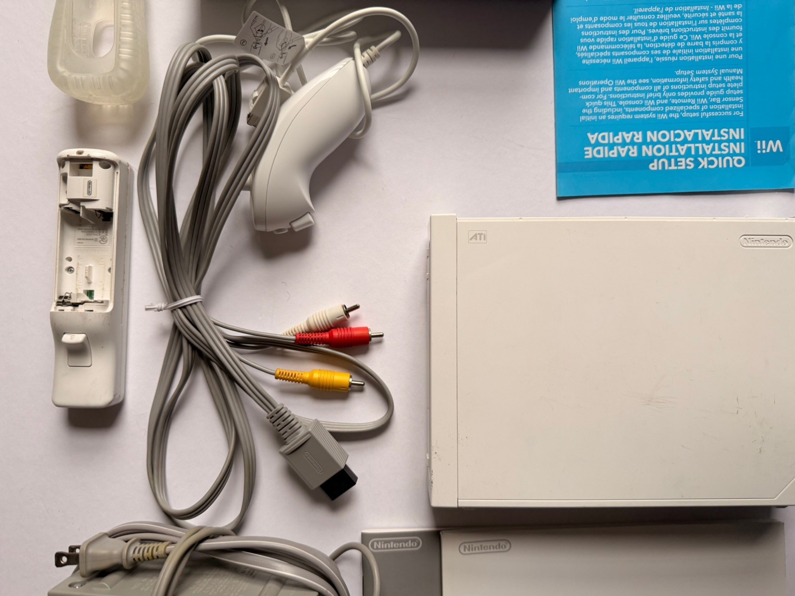 Nintendo Wii Console Lot-Motion Plus Controller/Power Supply/AV Cable/Sensor/Etc