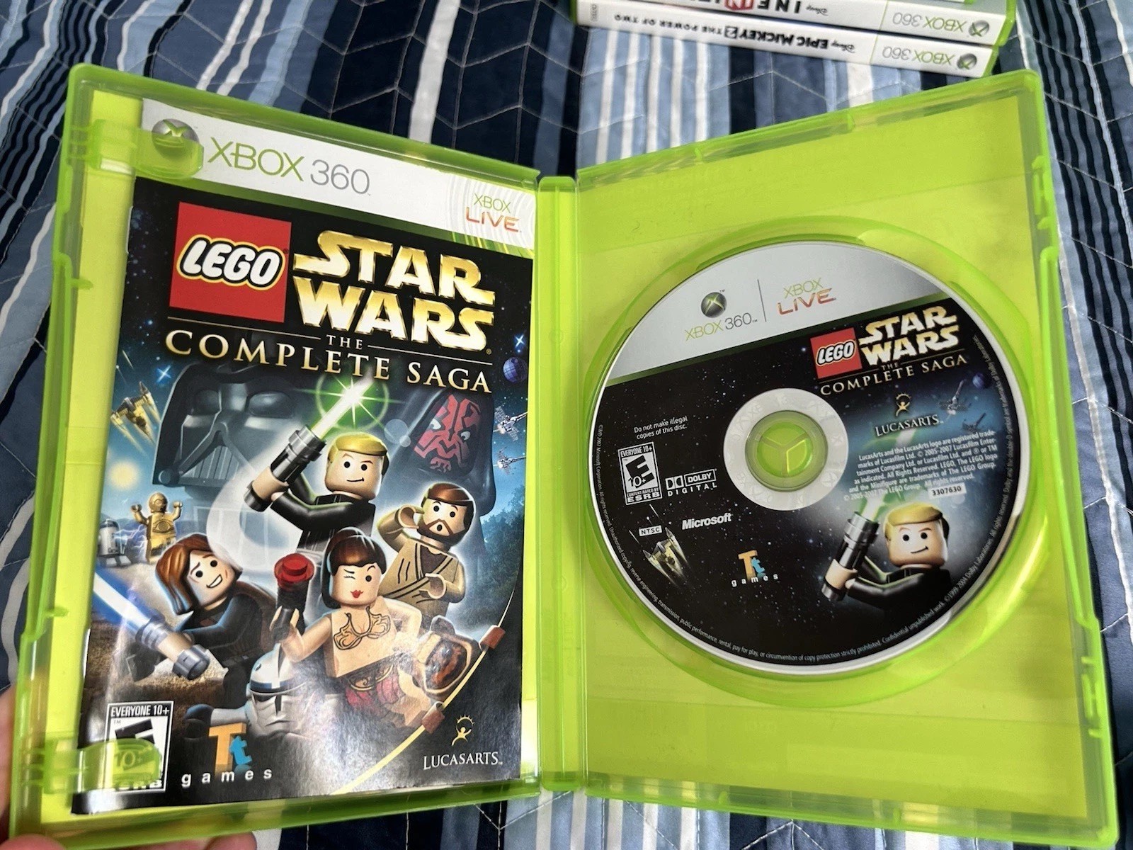 Xbox 360, 3 Wireless &1 Wired Controllers, Cables Included, 7 Games Included