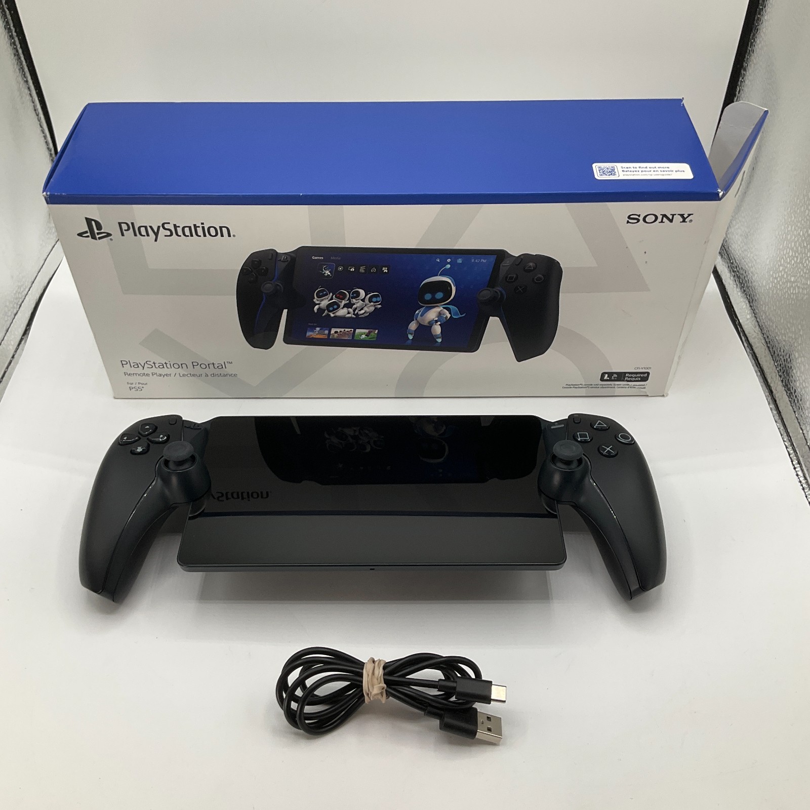 Sony PlayStation Portal Remote Player PS5 CFI-Y1001 Black With Box & USB Cable