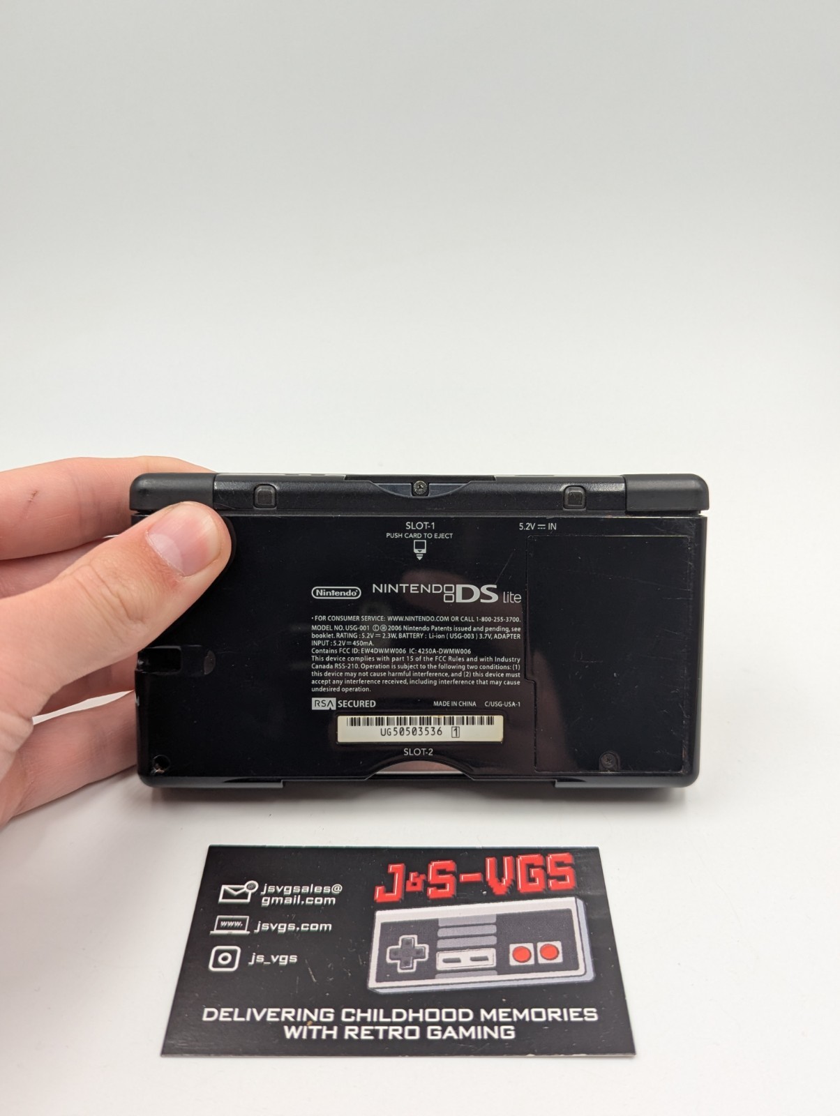 Ninto DS Lite Onyx Black Console Only Damaged Screen No Charger Tested