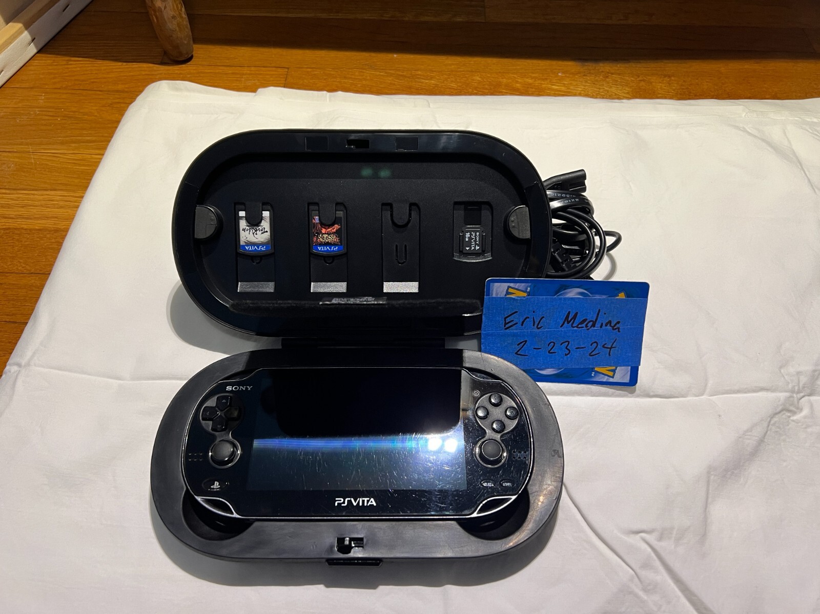 Sony PlayStation Vita Crystal Black Gaming Handheld System With Accessories