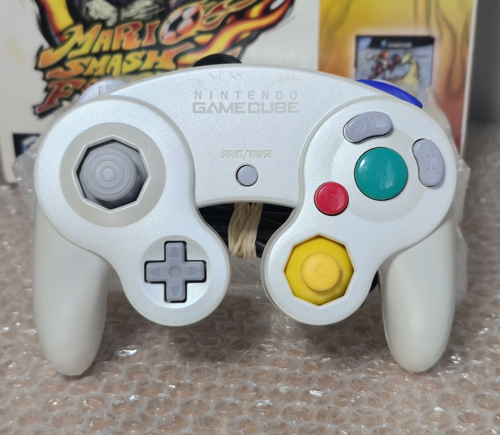 Pearl White Nintendo Gamecube Console – Mario Smash Football Pak – Europe Import