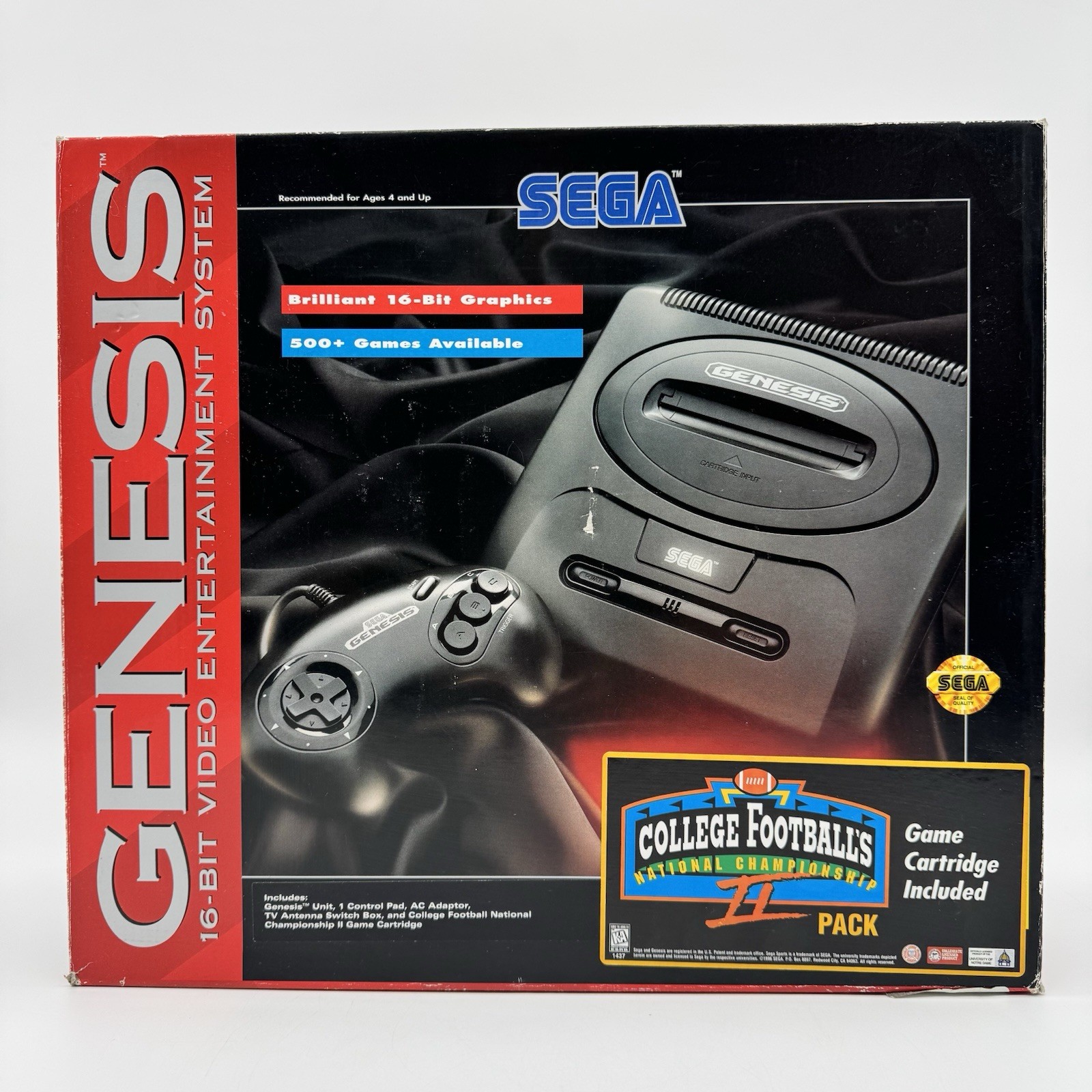SEGA Genesis Bundle Box Console 16-Bit College Football II Game Tested MK-1631