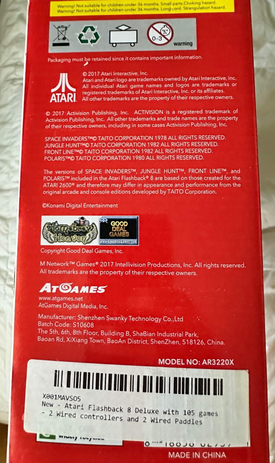 Atari Flashback 8 Deluxe (105 Games) with Wired Paddles & Controllers, Brand New