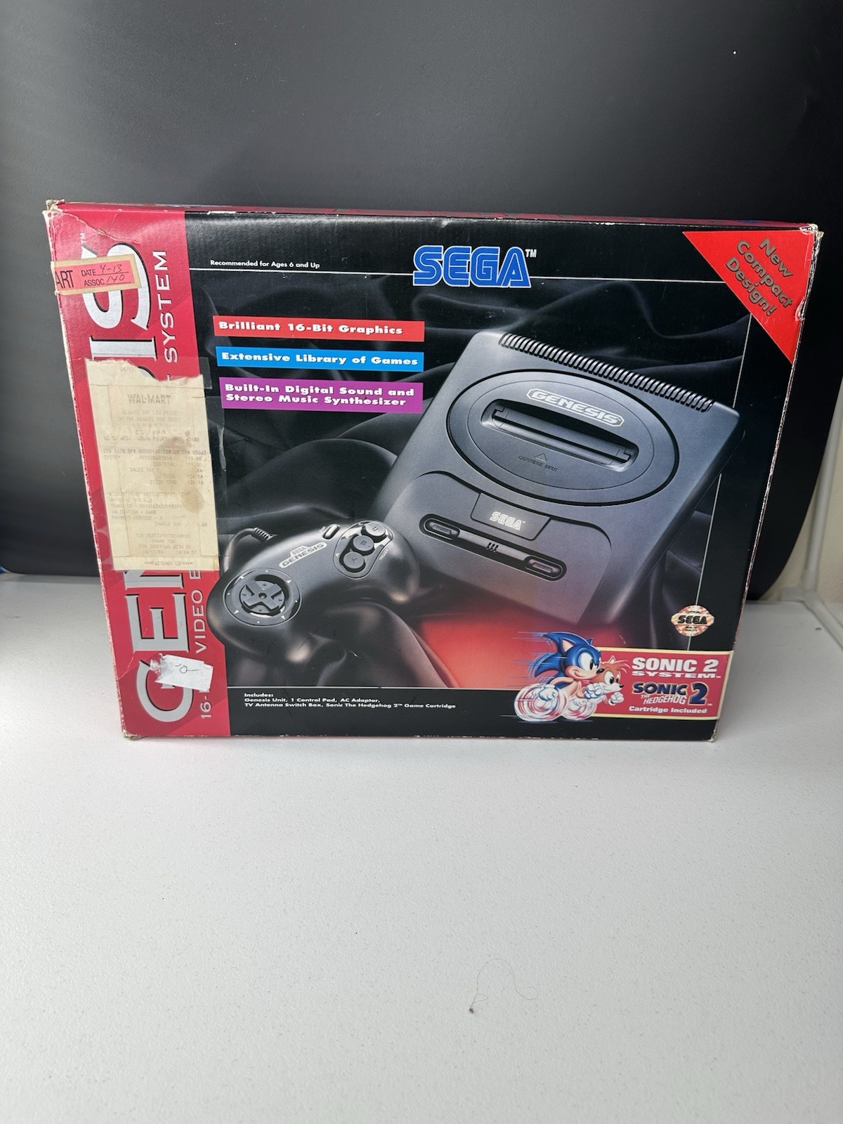Sega Genesis Model 2 Console In Original Box Sonic 2 Model RARE Not Tested