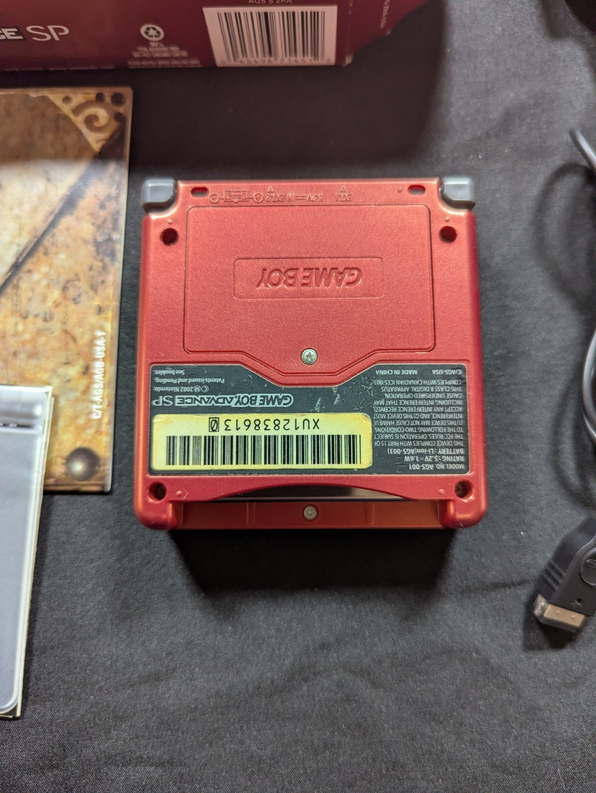 Nintendo Game Boy Advance SP Flame Red CIB Tested Working